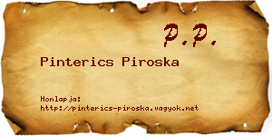 Pinterics Piroska névjegykártya